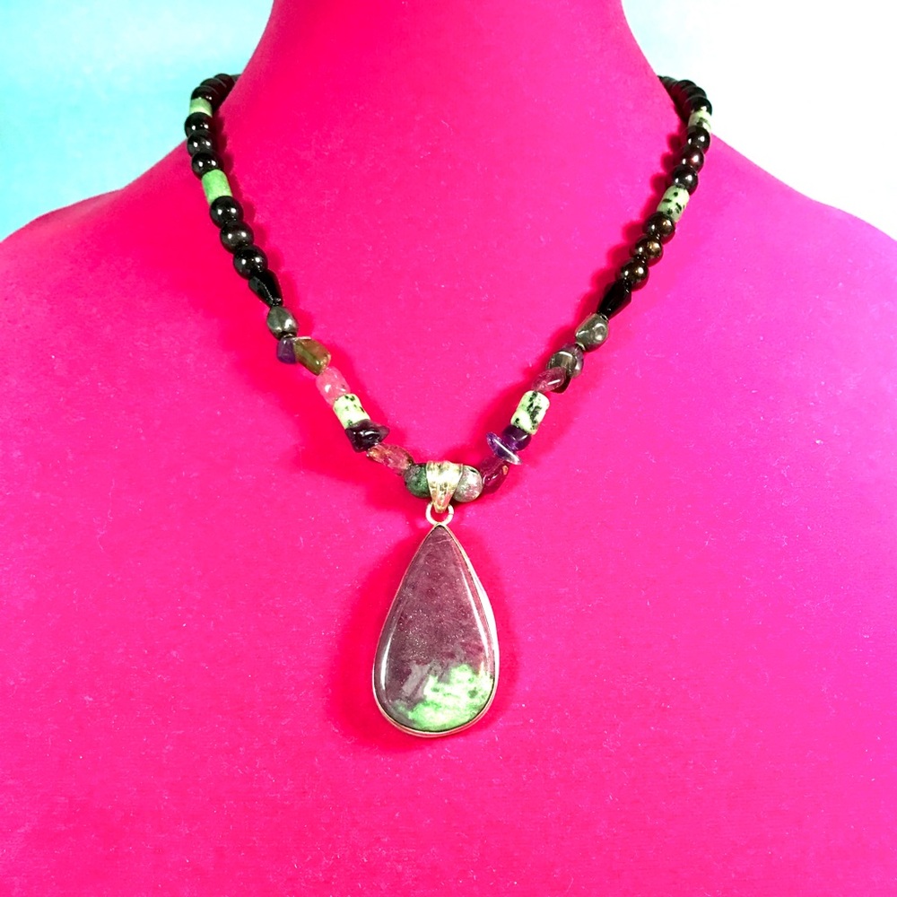 Silver Ruby Zoisite Hand Made Necklace